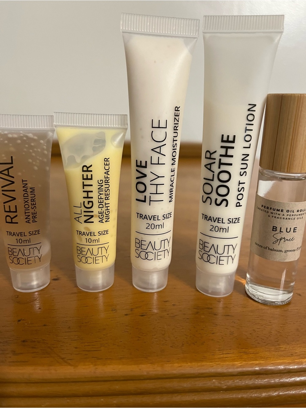 Beauty Society Travel Skincare Set and perfume